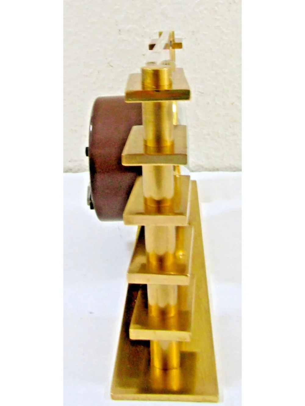 Art Deco 1930s Smiths Bronze and Lucite Desk Clock